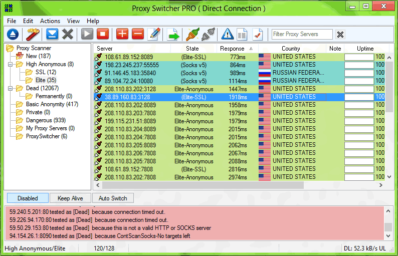 Click to view Proxy Switcher Standard 5.5.3 screenshot