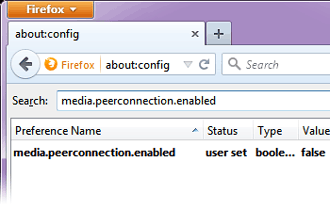 Disable WebRTC in Firefox