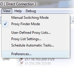 ProxySwitcher's preferences